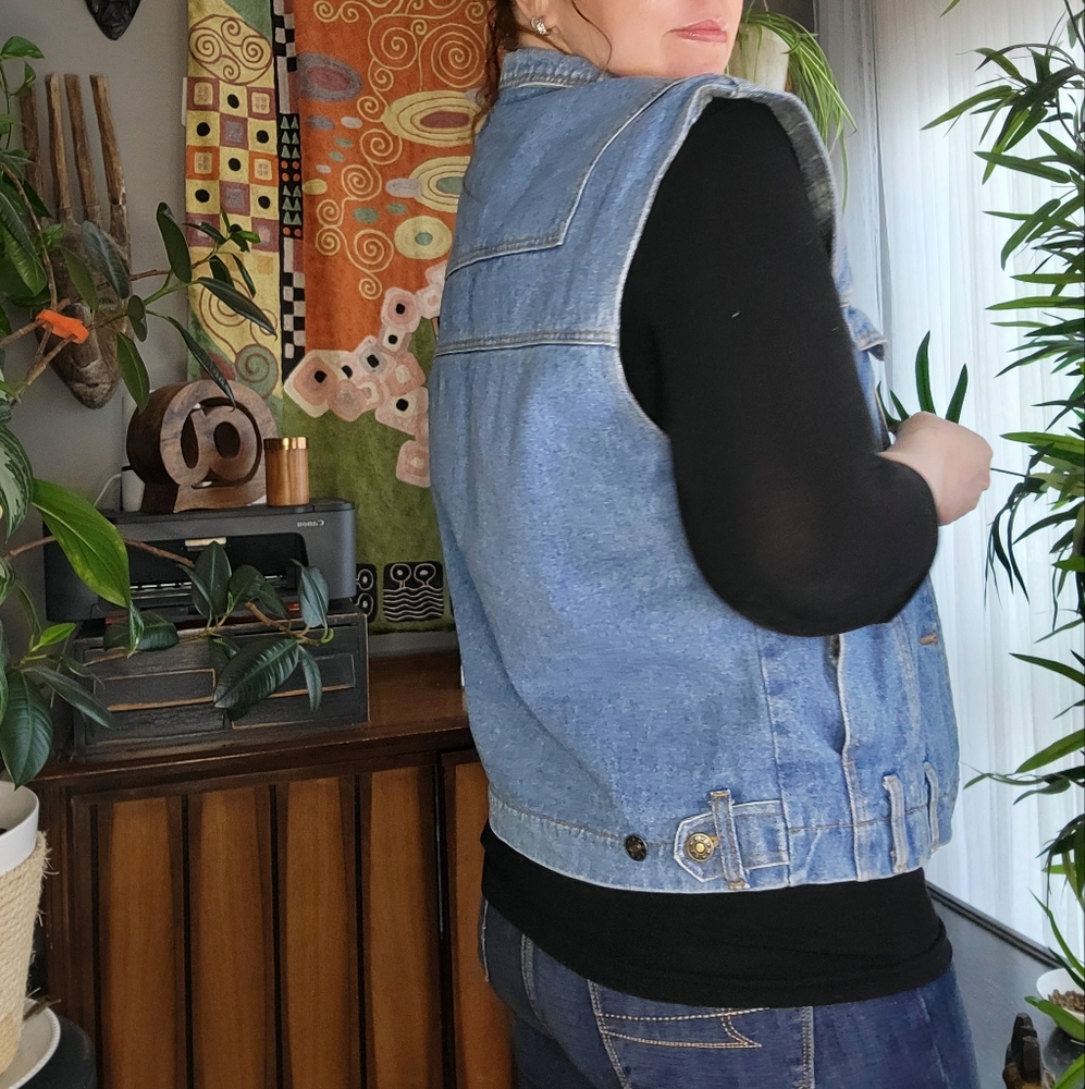Vintage 90's Bluenotes Flannel Lined Vest - Picture 4 of 12